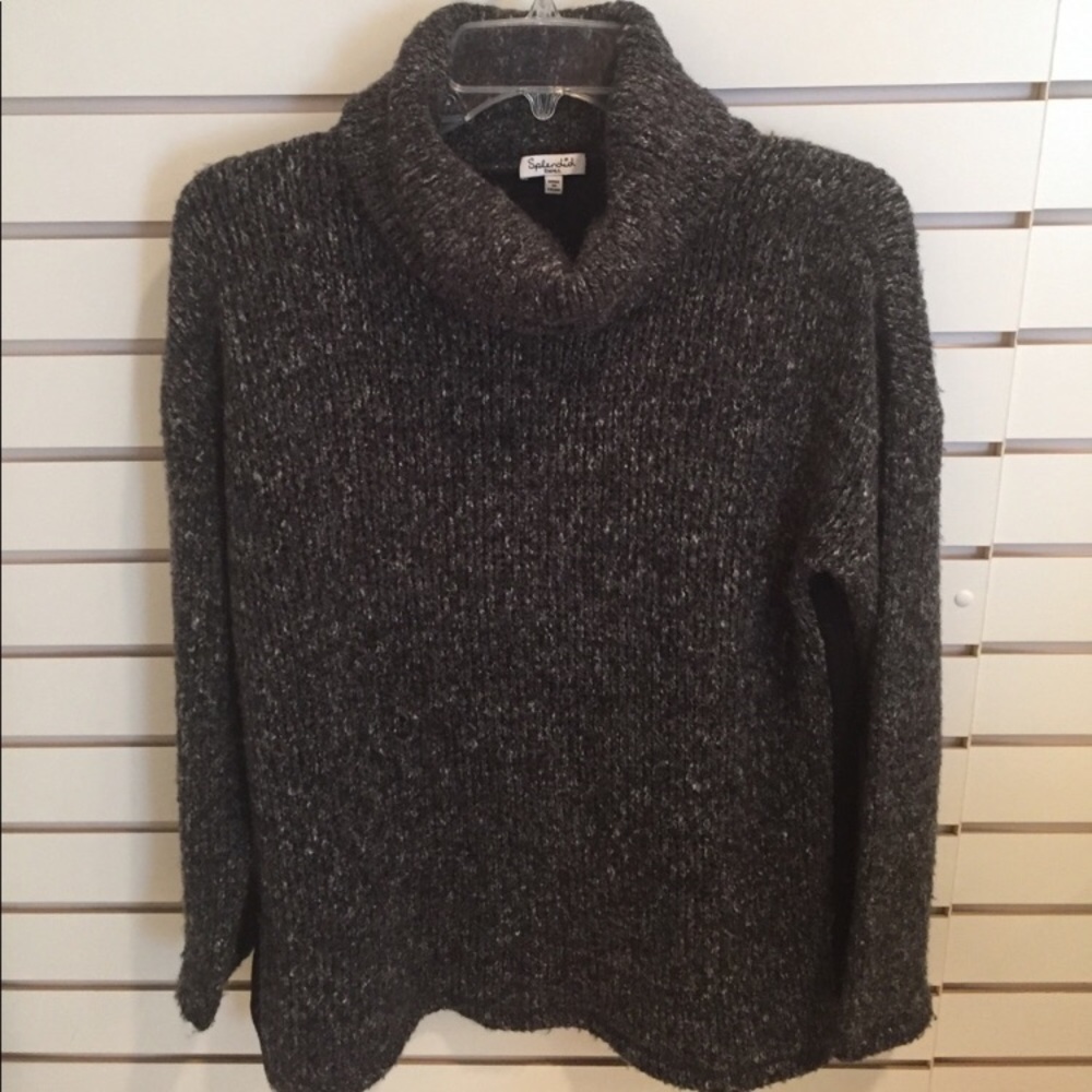 Splendid turtleneck sweater side seam pockets. - Picture 2 of 6